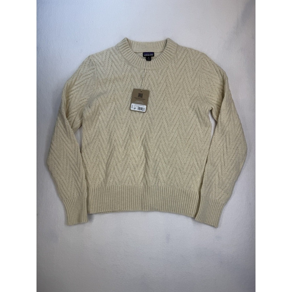 Patagonia Women's Recycled Wool-Blend Crewneck Sweater Chevron Medium NWT - Picture 3 of 7